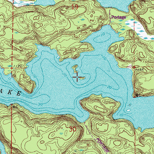 Topographic Map of Boblore Island, MN