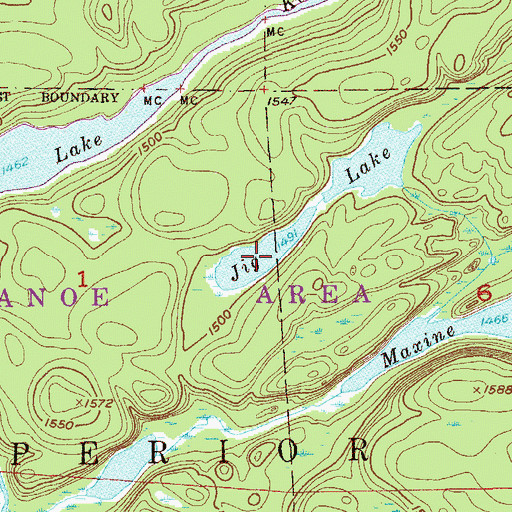 Topographic Map of Barefoot Lake, MN