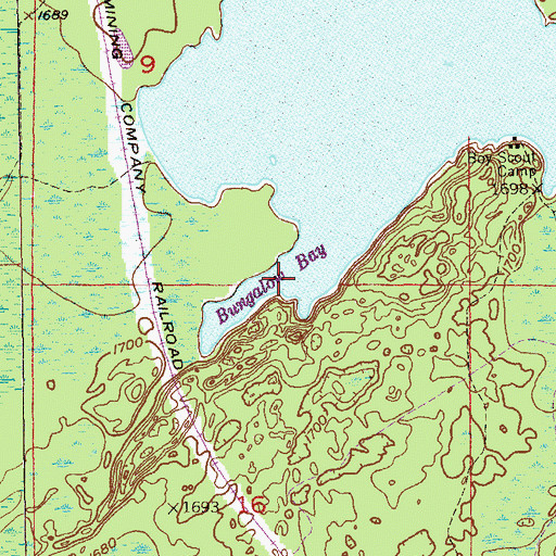 Topographic Map of Bungalow Bay, MN