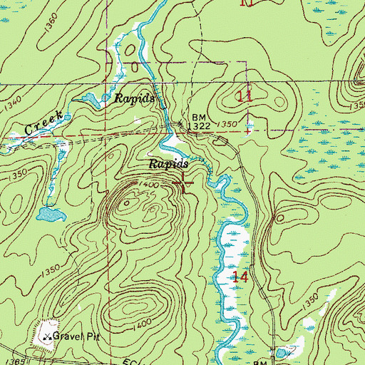 Topographic Map of Moose River Portage, MN