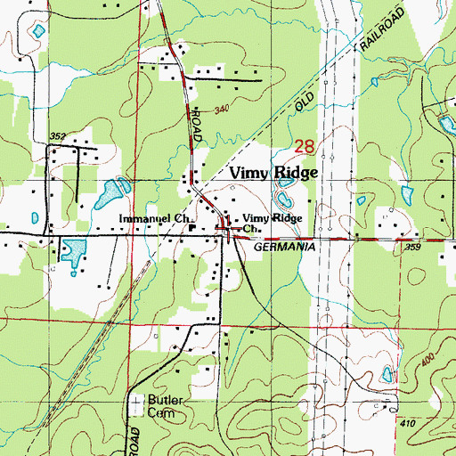 Topographic Map of Vimy Ridge Church, AR