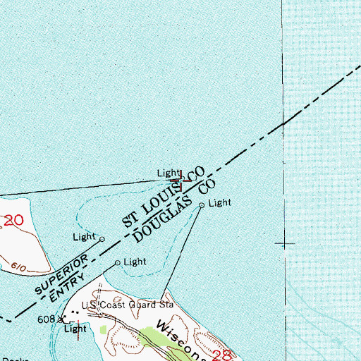 Topographic Map of North Breakwater Light, MN