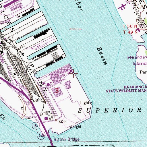 Topographic Map of Seaway Port Authority of Duluth, MN
