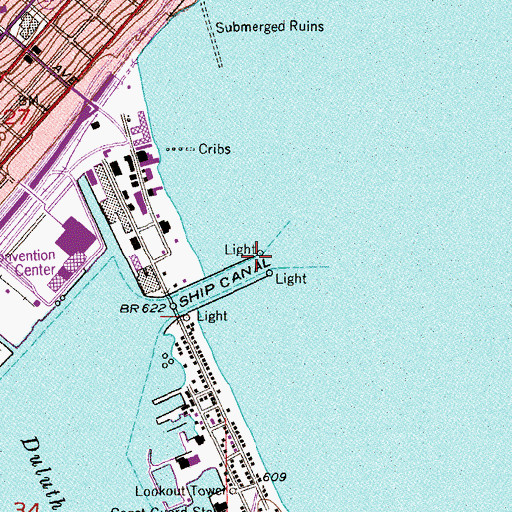 Topographic Map of North Pier Light, MN