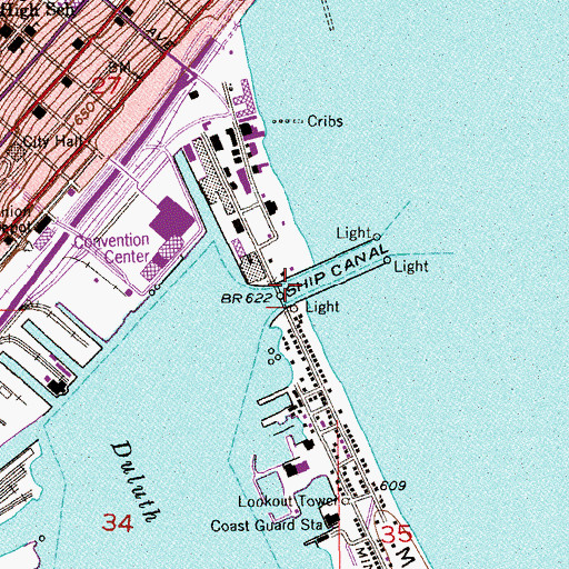 Topographic Map of Duluth Entry, MN