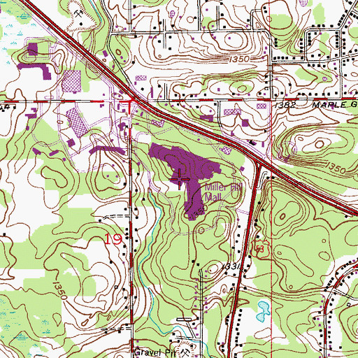Topographic Map of Miller Hill Mall, MN