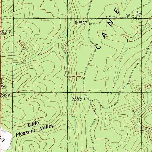 Topographic Map of Cane Ridge, AZ