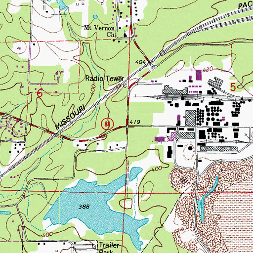 Topographic Map of Whitlock (historical), AR