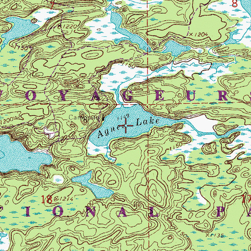 Topographic Map of Agnes Lake, MN