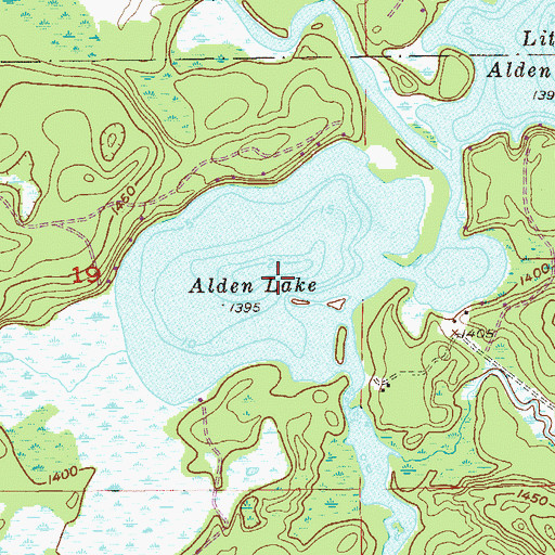 Topographic Map of Alden Lake, MN