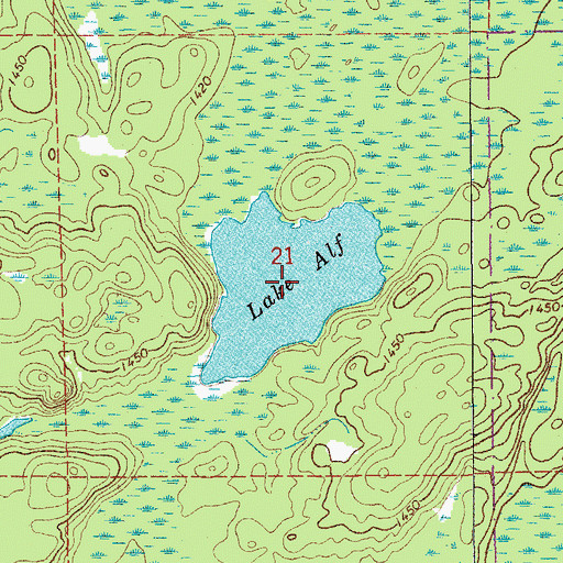 Topographic Map of Lake Alf, MN