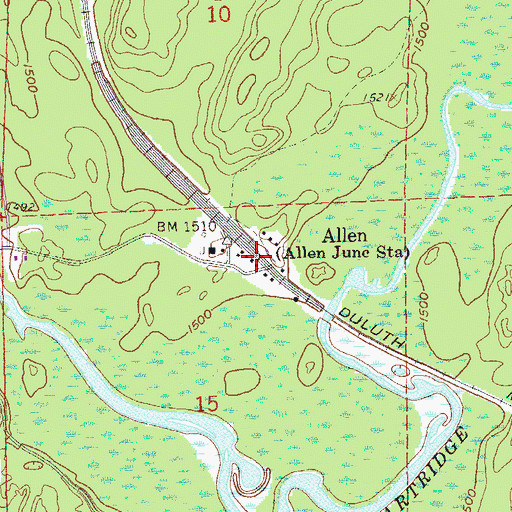 Topographic Map of Allen, MN