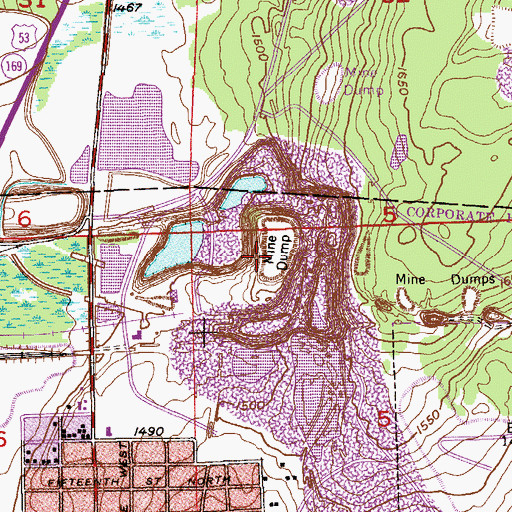 Topographic Map of Alpena Mine, MN