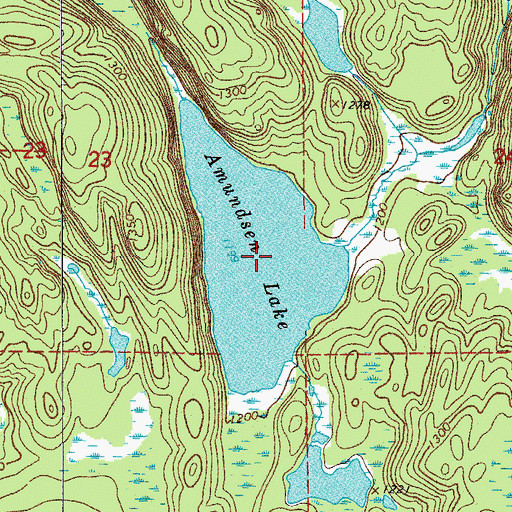 Topographic Map of Amundsen Lake, MN