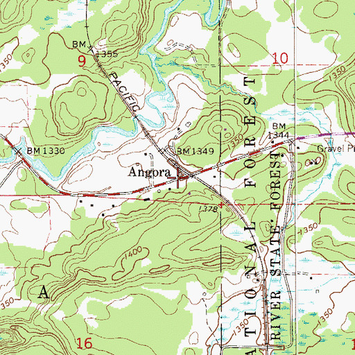Topographic Map of Angora, MN