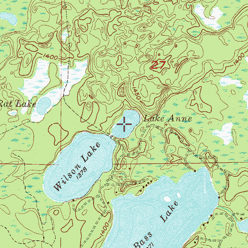 Topographic Map of Lake Anne, MN