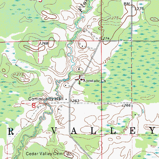 Topographic Map of Apostolic Church, MN