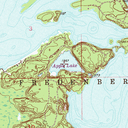 Topographic Map of Apple Lake, MN