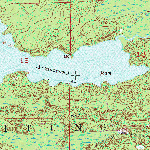 Topographic Map of Armstrong Bay, MN