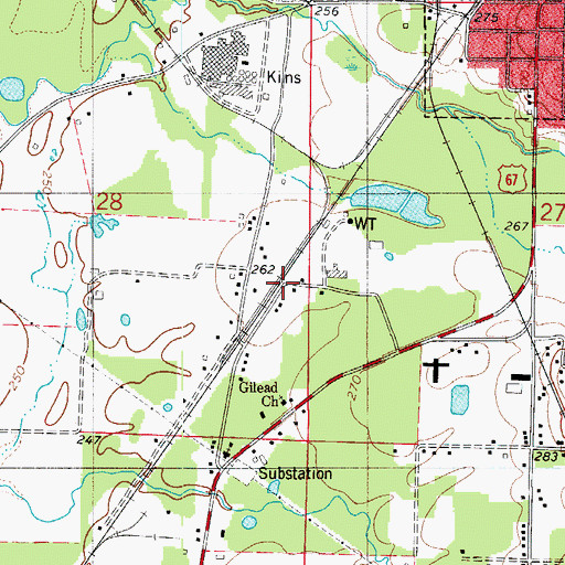 Topographic Map of Abco, AR