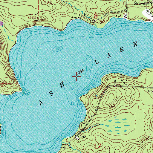 Topographic Map of Ash Lake, MN