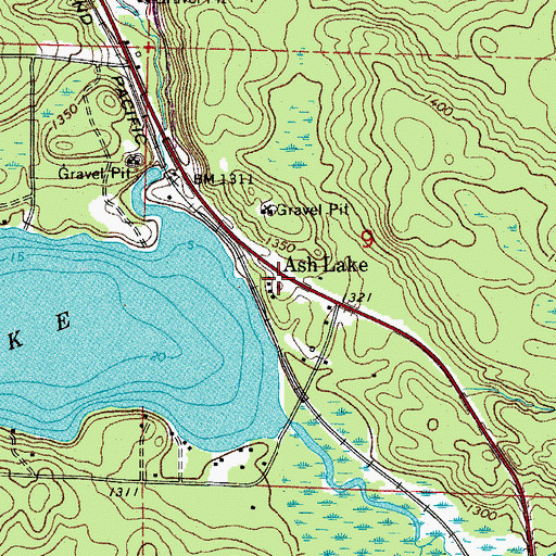 Topographic Map of Ash Lake, MN