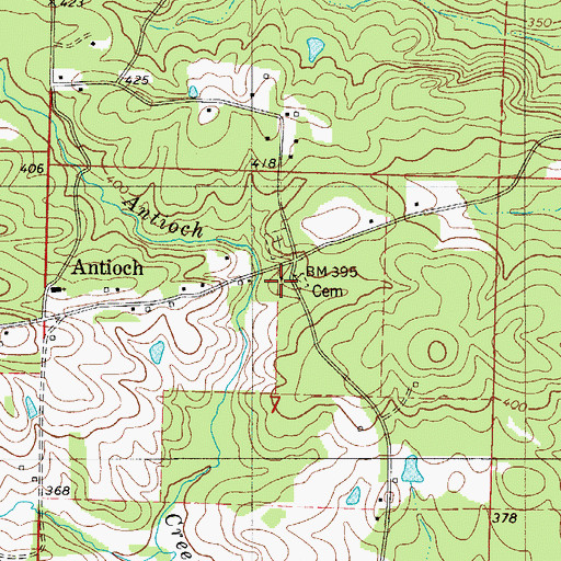 Topographic Map of Antioch School (historical), AR