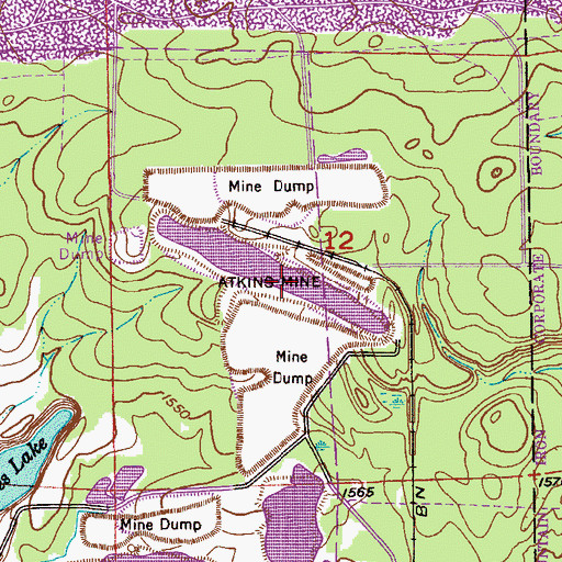 Topographic Map of Atkins Mine, MN