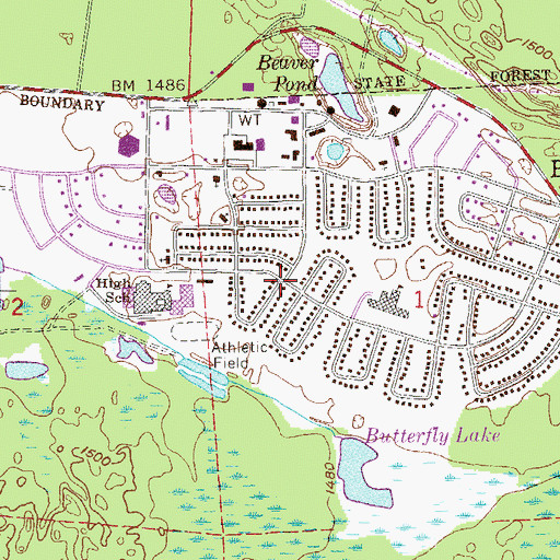 Topographic Map of Babbitt, MN