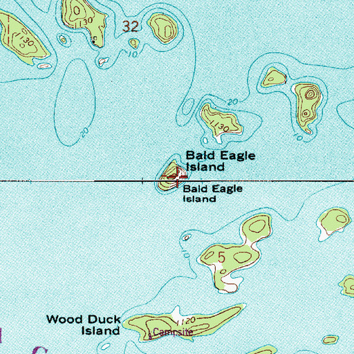 Topographic Map of Bald Eagle Island, MN