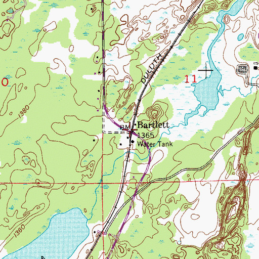 Topographic Map of Bartlett, MN