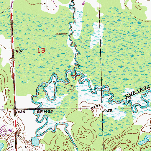 Topographic Map of Bear Creek, MN
