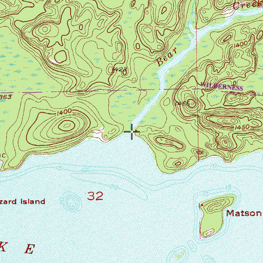 Topographic Map of Bear Creek, MN
