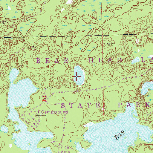 Topographic Map of Bear Head Lake State Park, MN