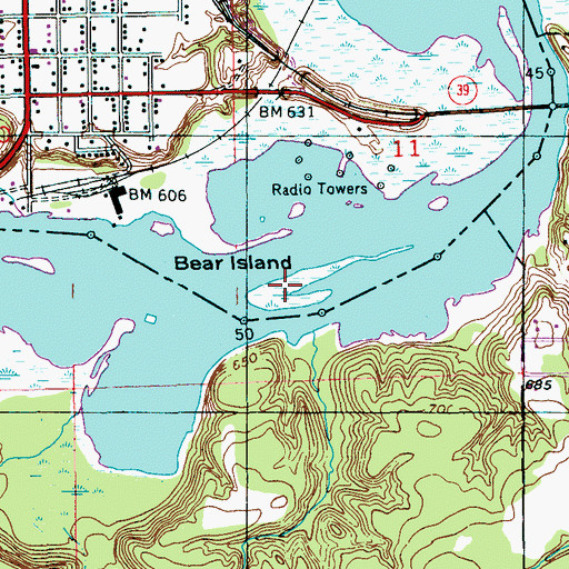 Topographic Map of Bear Island, MN