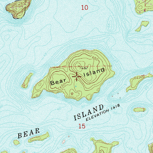 Topographic Map of Bear Island, MN