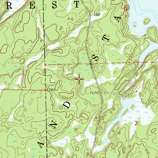 Topographic Map of Bear Island State Forest, MN