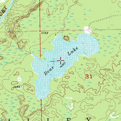 Topographic Map of Bear Lake, MN