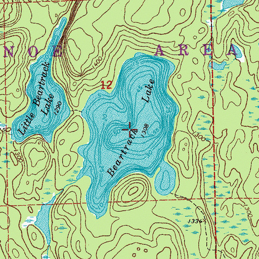 Topographic Map of Beartrack Lake, MN