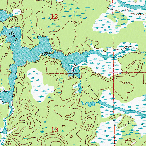 Topographic Map of Beartrap River, MN