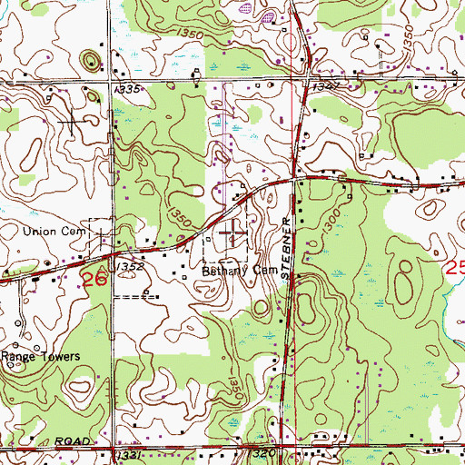 Topographic Map of Bethany Cemetery, MN