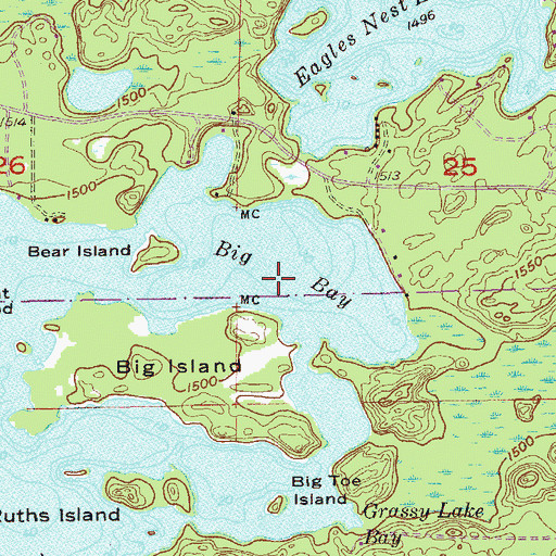 Topographic Map of Big Bay, MN