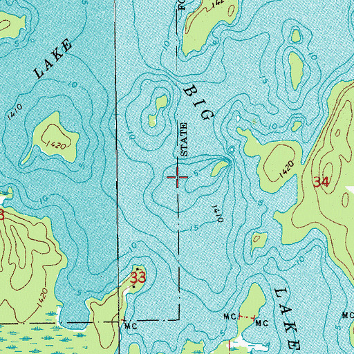 Topographic Map of Big Lake, MN