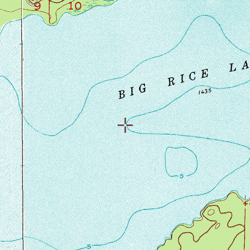 Topographic Map of Big Rice Lake, MN
