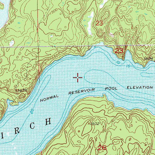 Topographic Map of Birch Lake, MN