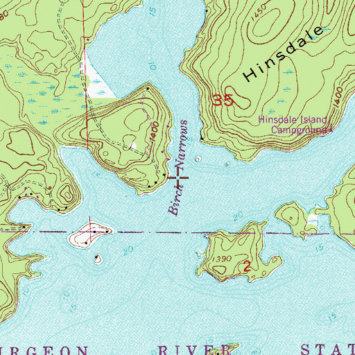 Topographic Map of Birch Narrows, MN