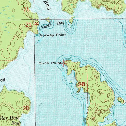 Topographic Map of Birch Point, MN