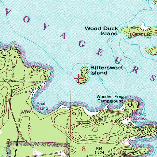 Topographic Map of Bittersweet Island, MN