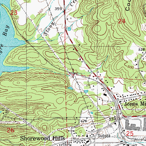 Topographic Map of Cove Creek (historical), AR