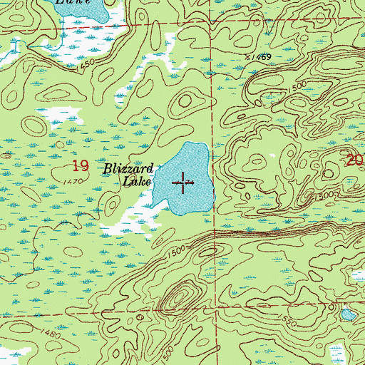 Topographic Map of Blizzard Lake, MN